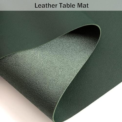 Esstischmatte Leder Wasserdichte Tischdecke Kunstleder Rutschfest Tischunterlage Esstisch Fleckabweisend Tischtuch Küche Tischdecke Outdoor Modern Tischauflage Großer Table Mat Pad(100×100cm,Dark Gree von Willove