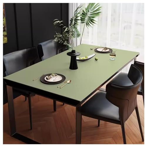 Esstischmatte Leder Wasserdichte Tischdecke Kunstleder Rutschfest Tischunterlage Esstisch Fleckabweisend Tischtuch Küche Tischdecke Outdoor Modern Tischauflage Großer Table Mat Pad(50×100cm,Light Gree von Willove