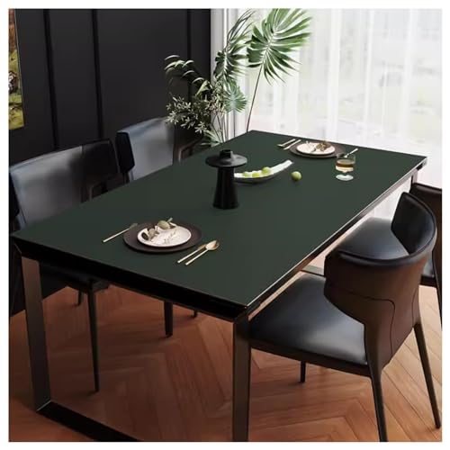 Esstischmatte Leder Wasserdichte Tischdecke Kunstleder Rutschfest Tischunterlage Esstisch Fleckabweisend Tischtuch Küche Tischdecke Outdoor Modern Tischauflage Großer Table Mat Pad(50×80cm,Dark Green) von Willove