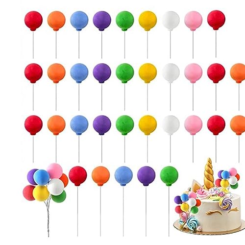 Kuchen Deko Kugeln Bunte Luftballons Cake Topper Geburtstag Mini Ballon Kuchendeckel cupcake topper Tortenaufleger Luftballons für Kuchen DIY Deko für Geburtstag, Valentinstag, Hochzeitstag 50 Stück von Wilsonzin