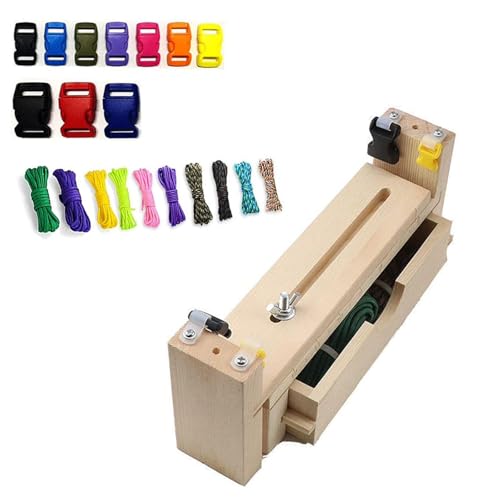 Wilsonzin Wood Paracord Jig Armband Maker Armband Herstellen Kit Einstellbare Länge Paracord Jig Armband Maker Mit 10 Fallschirmschnüren Und 10 Schnallen Für Paracord Flechten Weben DIY Craft Tool von Wilsonzin