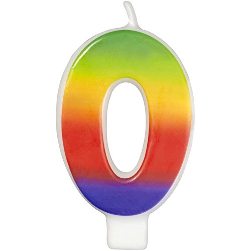 Wilton 8 cm Regenbogen Ziffer Kerze von Wilton