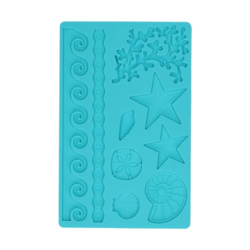 Wilton Fondant und Gum Paste Mold Sea Life, Fondant Silikonform, Kuchen Dekorieren, Blau, 12 x 25 x 0,5 cm von Wilton