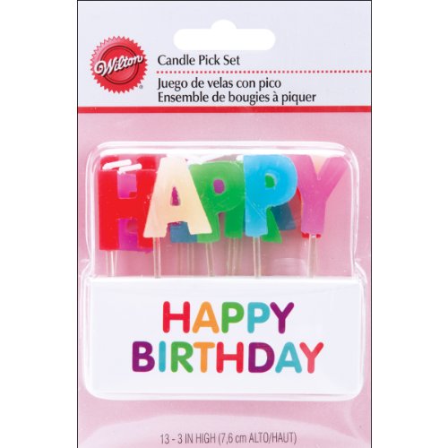 Wilton Kuchen Kerzenset Happy Birthday Set-13: Geburtstagskerzen für Geburtstagsgruß Kinder Partys Kuchen Topper Dekoration Kuchendeko - Set-13 von Wilton