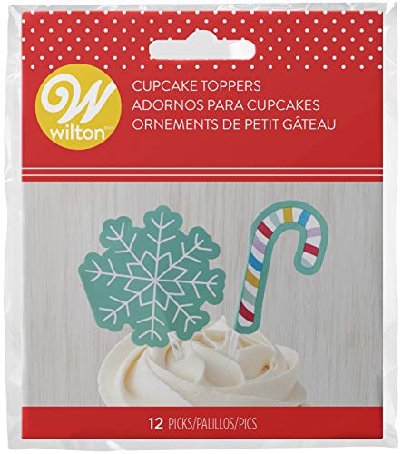 Wilton Schneeflocken- und Zuckerstangen-Cupcake-Topper, 12-teilig von Wilton