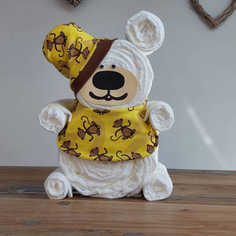 Windelfigur, Windelbär Neutral Affen-Geschenk Geburt, Babyshower von WindelfeeGeschenke