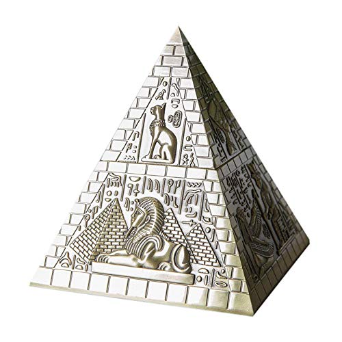 Windmilne Schmuckaufbewahrung, Metallhandwerk, Ornamente, europäisches Pyramidenset, Schmuckschatulle, ägyptischer Stil (Bronze, 9,8 x 9,8 x 10,5 cm) von Windmilne