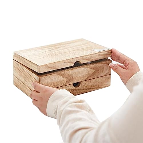 Windmilne Schmuckschatulle, kreative Schmuckschatulle aus Holz, Ohrring-Organizer, Schmuckaufbewahrungsbox (braun, 24,5 x 15 x 10,5 cm) von Windmilne