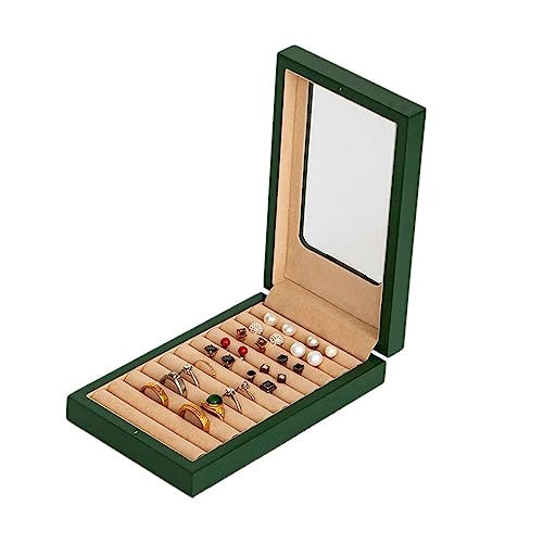 Windmilne Schmuckschatulle aus Holz, Aufbewahrungsbox für Schmuck, Ohrringe, Ringe, Halsketten, Schmuckschatulle (Beige, 10,5 x 18 x 3,5 cm) von Windmilne