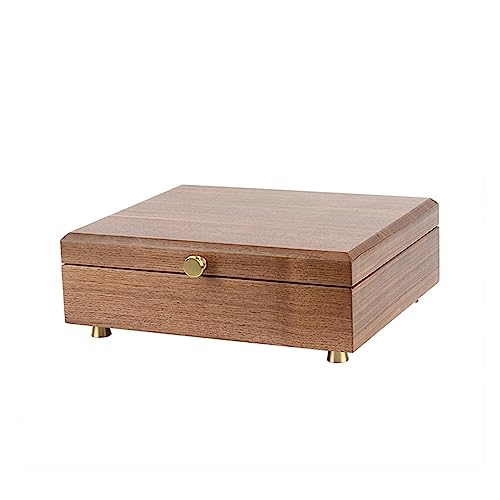 Windmilne Schmuckschatulle aus Holz, Schmuckschatulle, Aufbewahrungsbox mit Verschlussring, Ohrringbox, Schmuckaufbewahrungskoffer (braun, 29,8 x 19,8 x 3,9 cm) von Windmilne