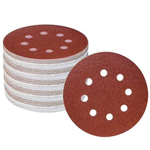 120 Stück Schleifscheiben 125mm Klett Exzenterschleifer Schleifpapier Set 8 Loch je 20x40/60/80/100/120/240 Körnung Exzenter Rund Papier für Holz Spanplatte Metall Exzenter-Schleifer von WingFly