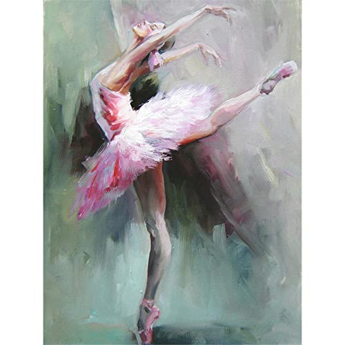 Wingkin Kreuzstich Stickpackungen Ballerina 11CT Erwachsene Sticken Set,DIY Stickbilder Vorgedruckt Kreuzstich für Anfänger Home Decor （40x50cm ） von Wingkin