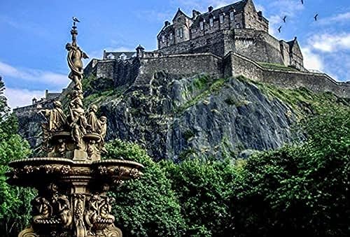 Wingkin Kreuzstich Stickpackungen Edinburgh Castle Schottland 11CT Erwachsene Sticken Set,DIY Stickbilder Vorgedruckt Kreuzstich für Anfänger Home Decor （40x50cm ） von Wingkin