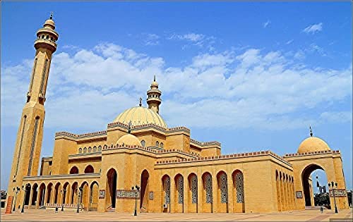 Wingkin Kreuzstich Stickpackungen Große Moschee Manama Bahrain 11CT Erwachsene Sticken Set,DIY Stickbilder Vorgedruckt Kreuzstich für Anfänger Home Decor （40x50cm ） von Wingkin