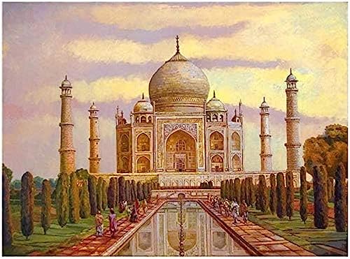 Wingkin Kreuzstich Stickpackungen Taj Mahal Indien 11CT Erwachsene Sticken Set,DIY Stickbilder Vorgedruckt Kreuzstich für Anfänger Home Decor （40x50cm ） von Wingkin