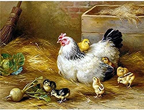 Wingkin Kreuzstich Stickpackungen tierisches Huhn 11CT Erwachsene Sticken Set,DIY Stickbilder Vorgedruckt Kreuzstich für Anfänger Home Decor （40x50cm ） von Wingkin