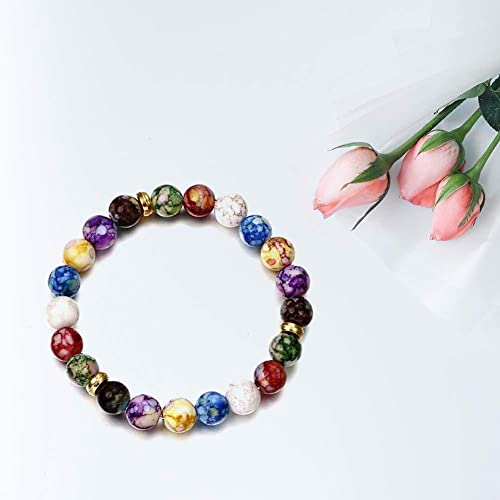 Armbänder für Damen, heilende Tigeraugen, Amethyst-Edelstein, 7 Chakra-Perlen, Armreif, Schmuck, Geschenk, Yoga, für Paare, Steinartikel, Dame von Winkeabuy