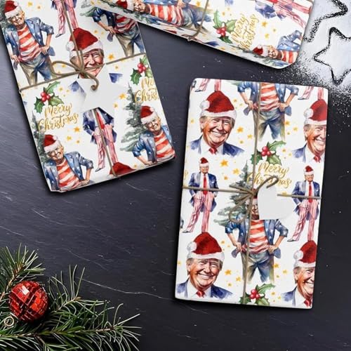 Tru*p Geschenkpapier Weihnachten, Präsident Donald, Geschenkpapier, Tru*p Weihnachten Urlaub Geschenkpapier einzigartig von Winkeabuy