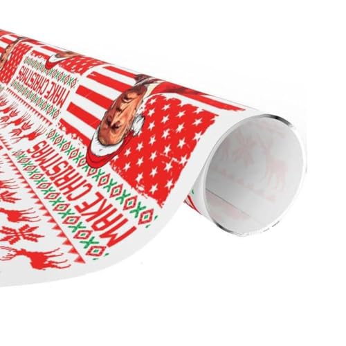 Weihnachts-Geschenkpapierrolle, 2024 Geschenkpapier Weihnachten, Präsident Geschenk W Geschenkpapier, Urlaubsverpackung, einzigartiges Papier von Winkeabuy