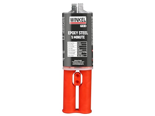 WINKEL PRO 5 MINUTE STEEL EPOXY 24 ML, Spritze, Stahl, Metall, Aluminium, 2-Komponenten Epoxidharz Klebstoff, Alleskleber, Holz, Stein, Kunststoff, Glas, Keramik Kleber von Winkel