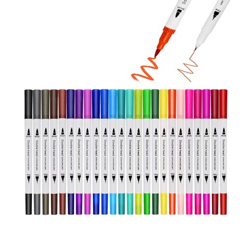 24 Filzstifte Aquarellstifte Farbstifte mit Doppelspitze Brush Pen Lettering Professionelle Kalligraphie Pinsel von Winkin