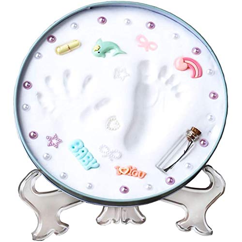 Baby Handabdruck Fußabdruck Andenken Ornament Kit Neugeborene DIY Personalisiert & maßgeschneidert Hand- & Fußabdruck Säuglinge Ton Souvenir Ornament Kit für Jungen und Mädchen von Winmany