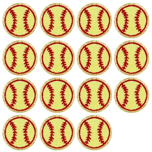 Winrase Baseball-Aufnäher zum Aufbügeln, besticktes Motiv, Applikation, Dekoration, zum Aufnähen, goldene Kanten, Chenille-Kugeln, bestickte Aufnäher für Kleidung, Jeans, Kunsthandwerk, Nähen von Winrase