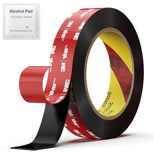 Winsay Double Sided Tape, Heavy Duty Waterproof Foam Tape Doppelseitiges Klebeband, strapazierfähiges, wasserdichtes Schaumstoff-Montageband für Wände und LED-Lichtstreifen, 4,8 m Länge, 24 mm… von Winsay