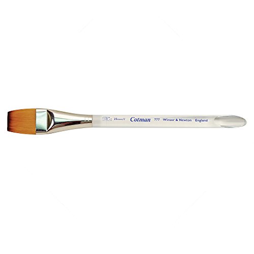 Winsor & Newton 5307125 Cotman Aquarell Synthetikhaar Pinsel - Serie 777 - Ein - Strich - Pinsel, kurzer Stiel mit exzellenter Sprungkraft, Farbtragekraft und Punktgenauigkeit - 25mm - 1" von Winsor & Newton