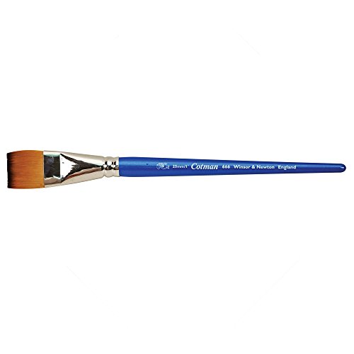 Winsor & Newton 5306125 Cotman Aquarell Synthetikhaar Pinsel - 666 - Ein-Strich-Pinsel, langer Stiel mit exzellenter Sprungkraft, Farbtragekraft und Punktgenauigkeit - 1 " - 25 mm von Winsor & Newton