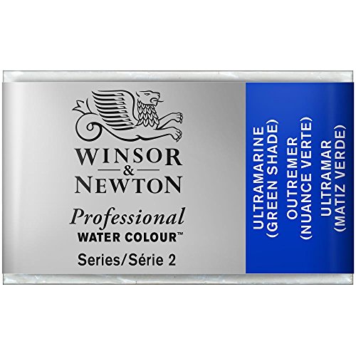 Winsor & Newton 0100667 Professional Aquarellfarbe, lebendige Wasserfarben in Künstlerqualität, hohe Farbbrillanz & Leuchtkraft, lichtecht, Archivqualität, ganzer Napf - Ultramarin (Grünton) von Winsor & Newton