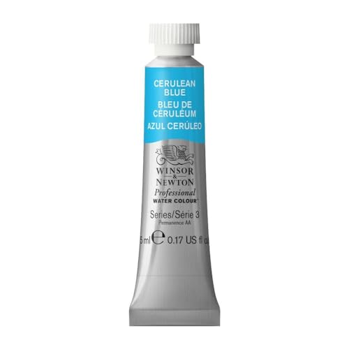 Winsor & Newton 0102137 Professional Aquarellfarbe, lebendige Wasserfarben in Künstlerqualität, hohe Farbbrillanz & Leuchtkraft, lichtecht, Archivqualität, 5ml Tube - Cölinblau von Winsor & Newton