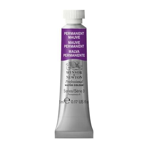 Winsor & Newton 0102491 Professional Aquarellfarbe, lebendige Wasserfarben in Künstlerqualität, hohe Farbbrillanz & Leuchtkraft, lichtecht, Archivqualität, 5ml Tube - Permanentmalve von Winsor & Newton