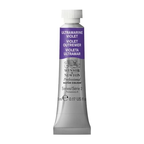 Winsor & Newton 0102672 Professional Aquarellfarbe, lebendige Wasserfarben in Künstlerqualität, hohe Farbbrillanz & Leuchtkraft, lichtecht, Archivqualität, 5ml Tube - Ultramarinviolett von Winsor & Newton