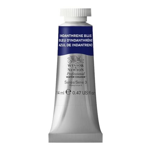 Winsor & Newton 0105321 Professional Aquarellfarbe, lebendige Wasserfarben in Künstlerqualität, hohe Farbbrillanz & Leuchtkraft, lichtecht, Archivqualität, 14ml Tube - Indanthrenblau von Winsor & Newton