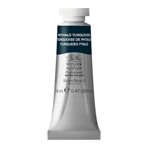 Winsor & Newton 0105526 Professional Aquarellfarbe, lebendige Wasserfarben in Künstlerqualität, hohe Farbbrillanz & Leuchtkraft, lichtecht, Archivqualität, 14ml Tube - Phthalotürkis von Winsor & Newton