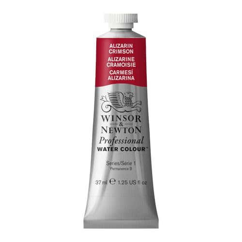 Winsor & Newton 0114004 Professional Aquarellfarbe, lebendige Wasserfarben in Künstlerqualität, hohe Farbbrillanz & Leuchtkraft, lichtecht, Archivqualität, 37ml Tube - Alizarinkarmesin von Winsor & Newton