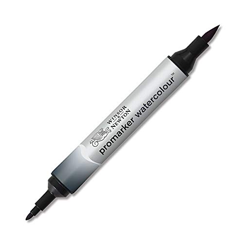 Winsor & Newton 0201465 Aquarellmarker - 2 Spitzen, Pinsel- und feiner Spitze, lichtecht, hochpigmentierte Aquarellfarben für Kalligrafie, Zeichnungen - Paynes Grau von Winsor & Newton