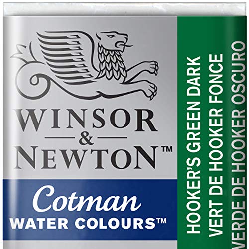 Winsor & Newton 0301312 Cotman Aquarellfarbe mit guter Transparenz, hervorragender Tönungsstärke und guten Maleigenschaften, Wasserfarbe im 1/2 Napf - Hookers Grün dunkel von Winsor & Newton