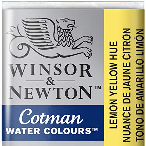 Winsor & Newton 0301346 Cotman Aqarellfarbe - 1/2 Napf, gute Transparenz, hervorragender Tönungsstärke und gute Maleigenschaften, Zitronengelb von Winsor & Newton