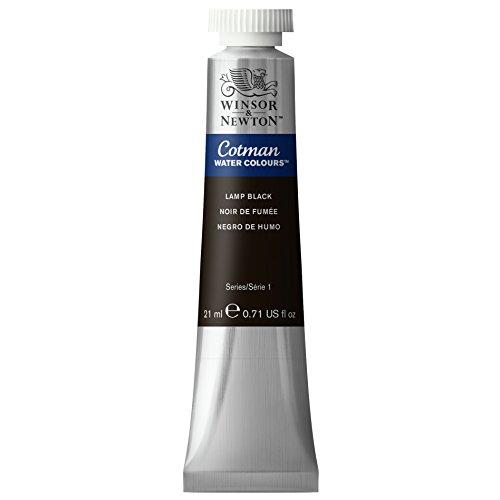 Winsor & Newton 0308337 Cotman Aquarellfarbe mit ausgezeichneter Transparenz, Farbkraft und Verarbeitungseigenschaften, Wasserfarbe 21ml Tube - Lampenschwarz von Winsor & Newton