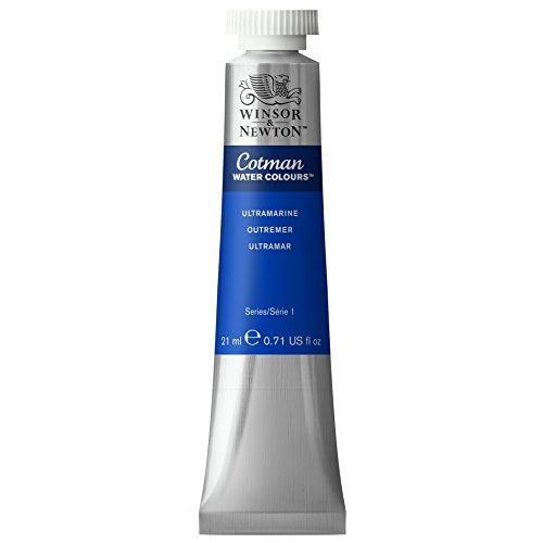 Winsor & Newton 0308660 Cotman Aquarellfarbe mit ausgezeichneter Transparenz, Farbkraft und Verarbeitungseigenschaften, Wasserfarbe 21ml Tube - Ultramarin von Winsor & Newton