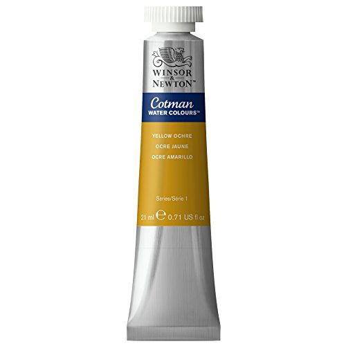 Winsor & Newton 0308744 Cotman Aquarellfarbe mit ausgezeichneter Transparenz, Farbkraft und Verarbeitungseigenschaften, Wasserfarbe 21ml Tube - Gelber Ocker von Winsor & Newton