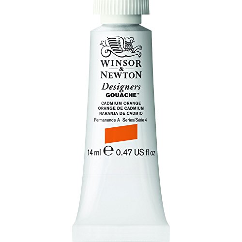 Winsor & Newton 0605089 Designers Gouache, feinste künstlerfarbe, 14ml Tube, Deckend, hochwertige Pigmente, kadmiumorange von Winsor & Newton