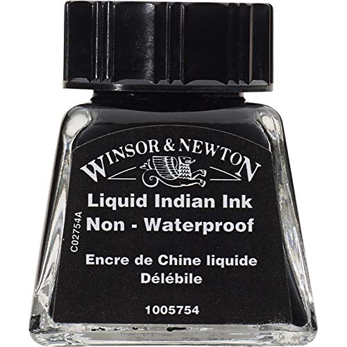 Winsor & Newton 1005754 Drawing Inks- Zeichentusche für Kalligraphen, Illustratoren, Grafikern, Künstler- wasserbeständige Farben, herrvorragender Transparenz, 14ml Flasche- Flüssige Indische Tusche von Winsor & Newton