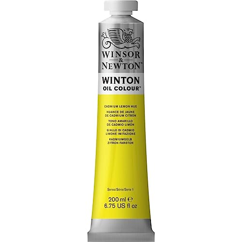 Winsor & Newton 1437087 Winton, feine hochwertige Ölfarbe - 200ml Tube mit gleichmäßiger Konsistenz, Lichtbeständig, hohe Deckkraft, Reich an Farbpigmenten - Kadmium Gelb Zitrone Farbton von Winsor & Newton