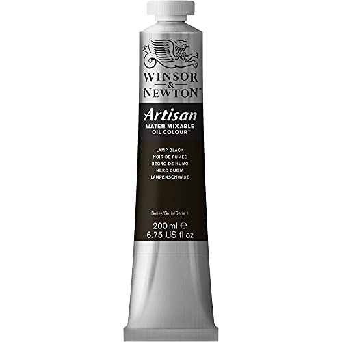 Winsor & Newton 1537337 Artisan wassermischbare Ölfarbe, hohe Pigmentkonzentration, gute Deckkraft & Lichtechtheit - 200ml Tube, Lampenschwarz von Winsor & Newton