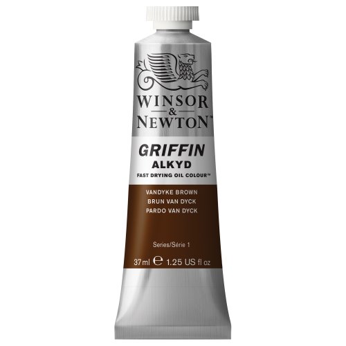 Winsor & Newton 1914676 Griffin Alkyd schnell trocknende Ölfarbe 37ml Tube, hergestellt aus hochwertigen Pigmenten, Lichtecht - Vandyke Braun von Winsor & Newton