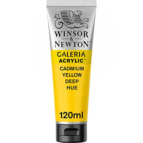 Winsor & Newton 2131115 Galeria Acrylfarbe, hohe Pigmentierung, lichtecht, buttrige Konsistenz, 120ml Tube - Kadmiumgelb Dunkel von Winsor & Newton