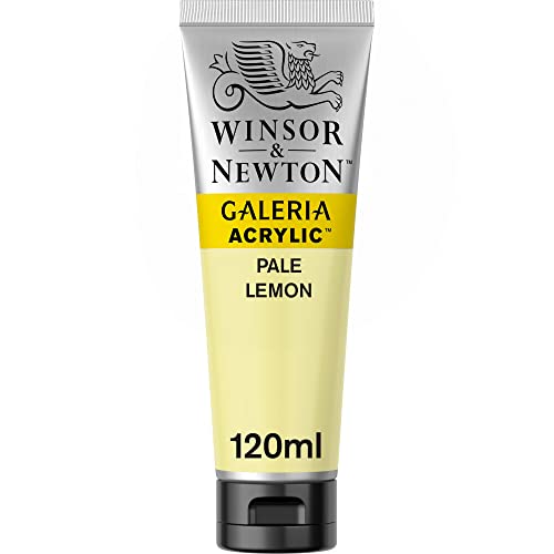 Winsor & Newton 2131434 Galeria Acrylfarbe, hohe Pigmentierung, lichtecht, buttrige Konsistenz, 120 ml Tube - Zitronengelb Blass von Winsor & Newton